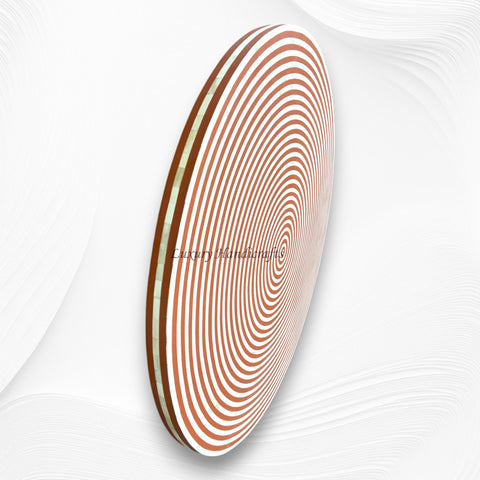 Rue Bone Inlay Table Top Round Orange