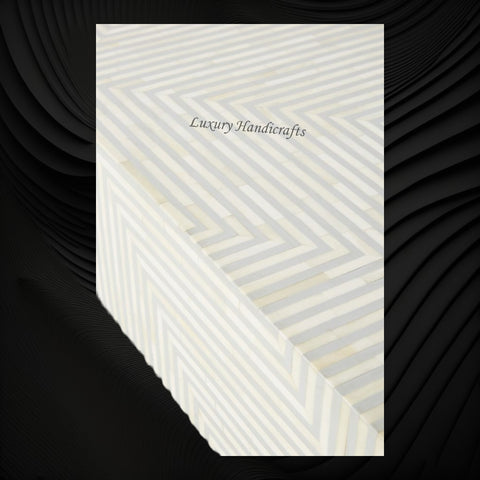 Stripe Bone Inlay Coffee Table Grey