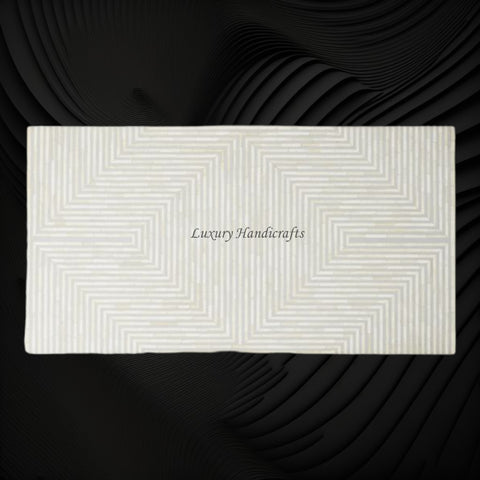 Stripe Bone Inlay Coffee Table Grey