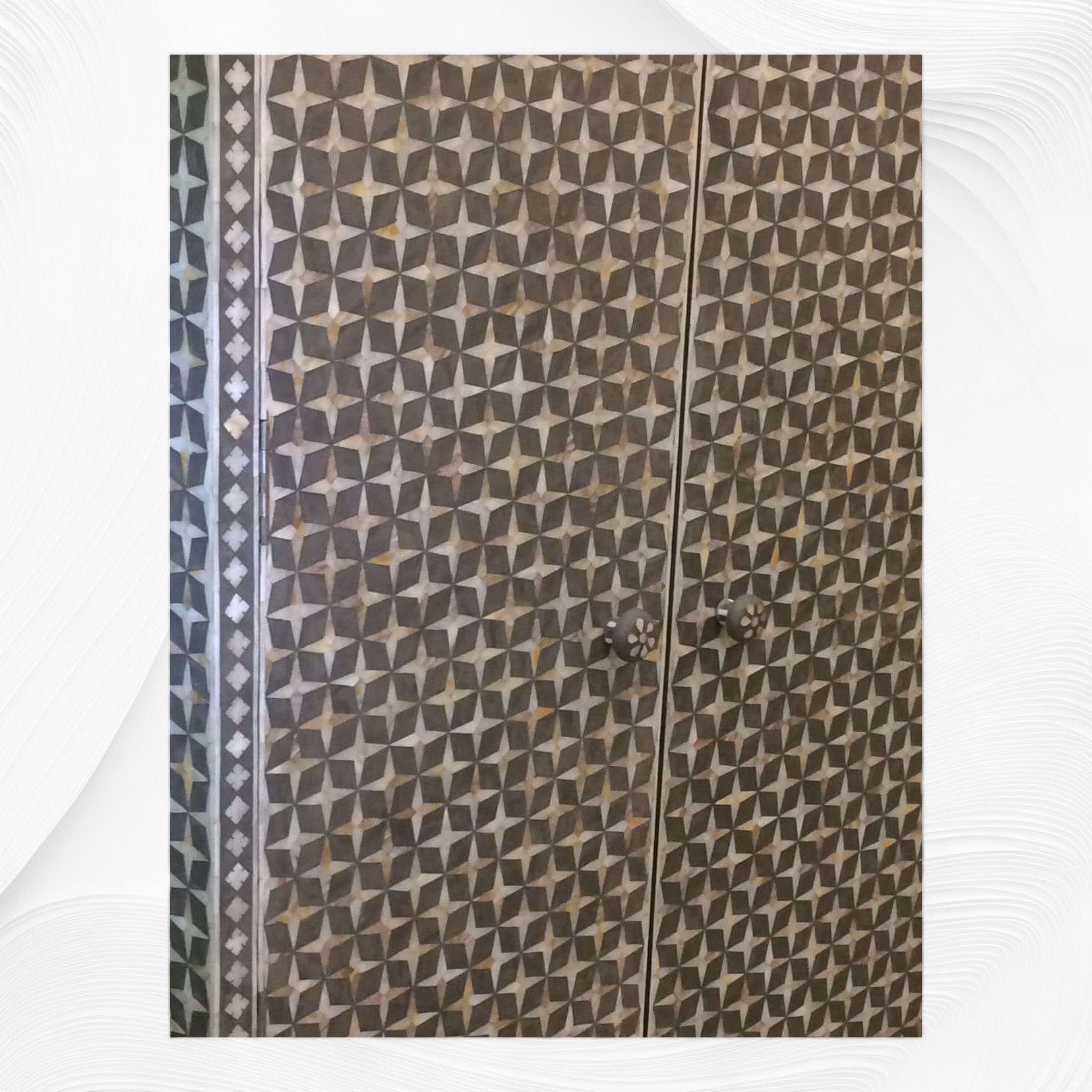 Star Mother Of Pearl Inlay Wardrobe Dark Grey 3