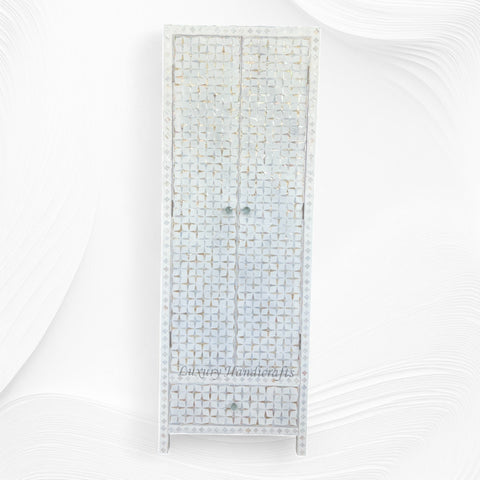 Star Mother Of Pearl Inlay Wardrobe White 1