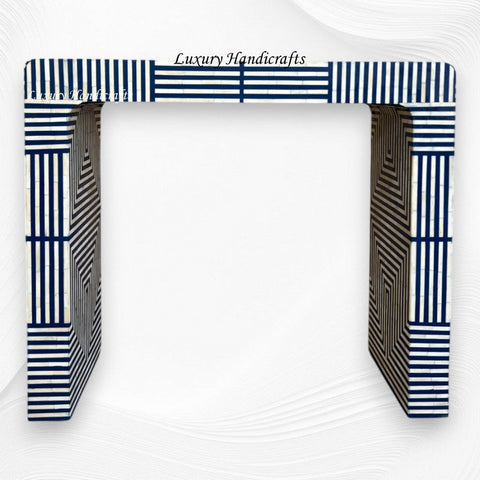 Savi Stripe Bone Inlay Console Blue