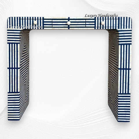 Savi Stripe Bone Inlay Console Blue