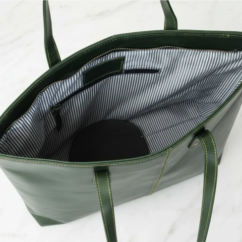Stylish Jimmy Genuine Leather Tote Handbag Green