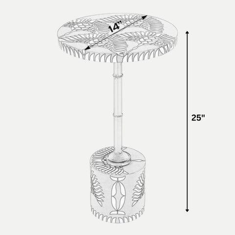 Decorative stool with measurements on a white background