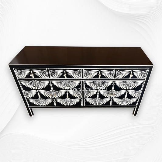 Swan Bone Inlay Sideboard Black 2