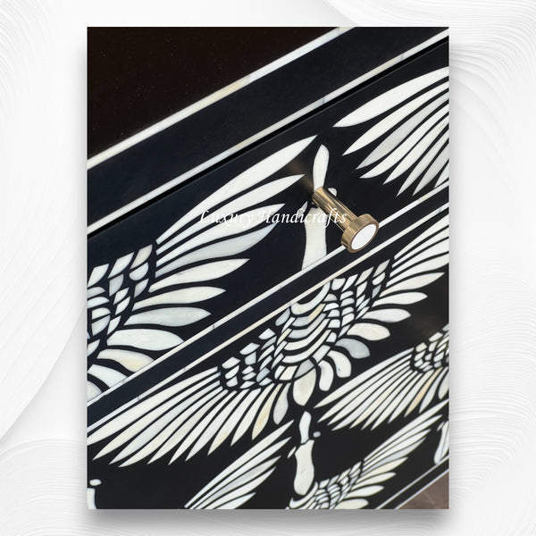 Swan Bone Inlay Sideboard Black 5