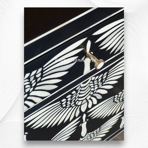 Swan Bone Inlay Sideboard Black 5