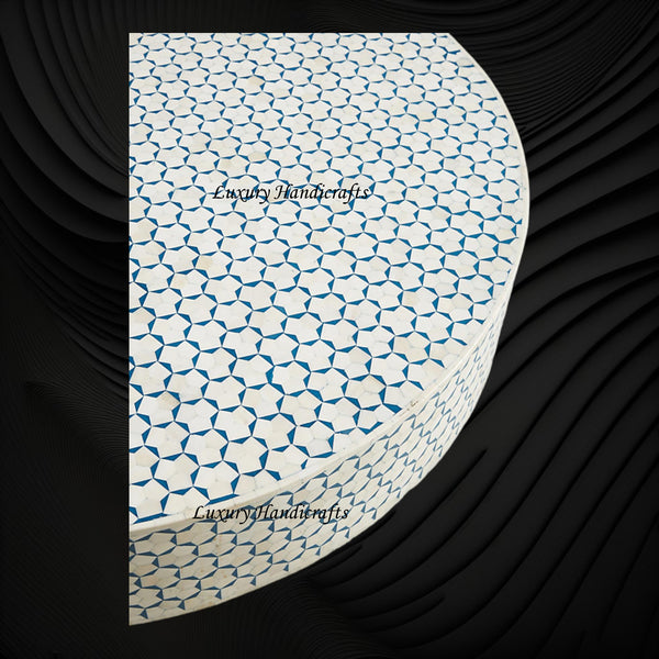 Targua Bone Inlay Coffee Table Teal Green