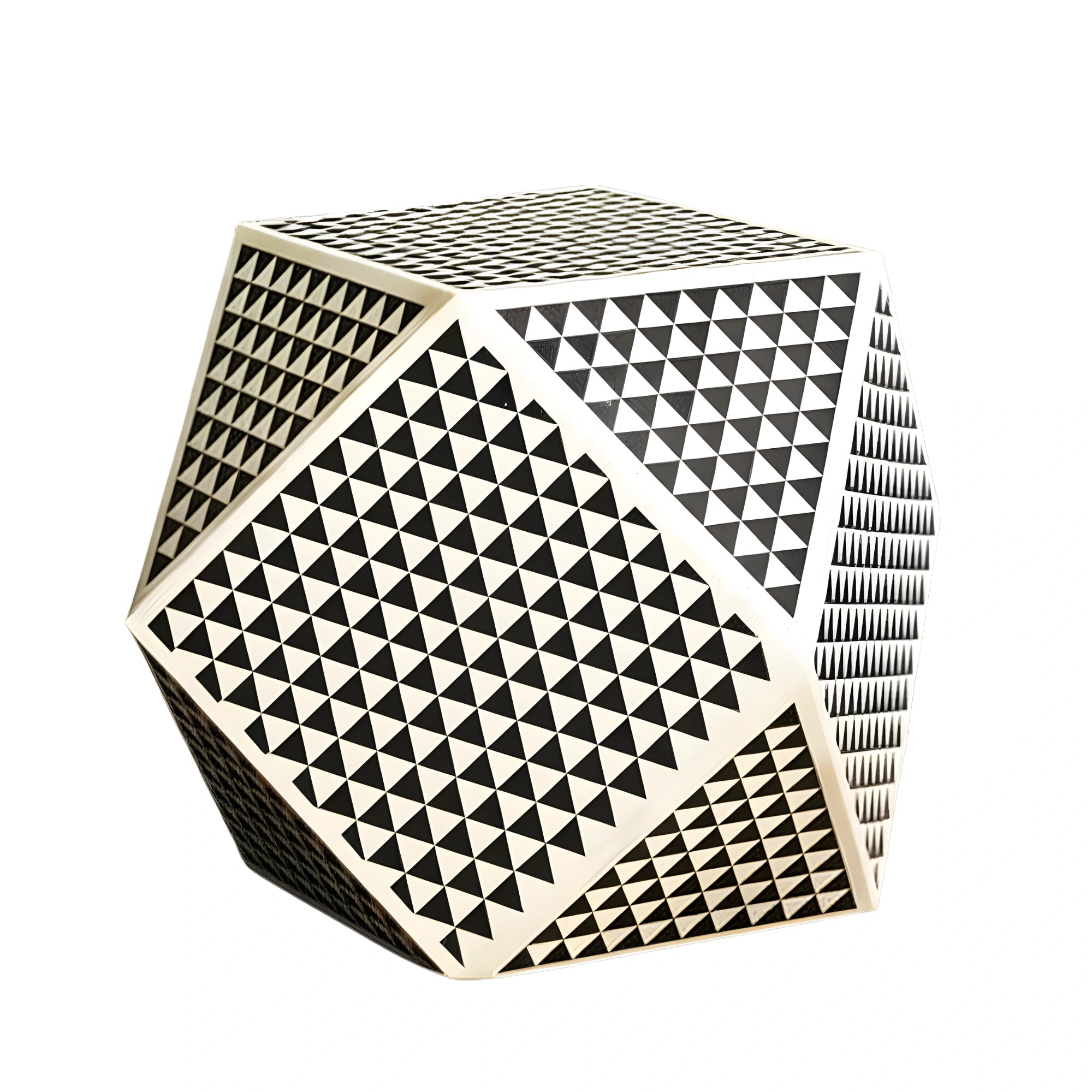 Triangular Pattern Octagonal Side Table | Inlay Furniture – Luxury