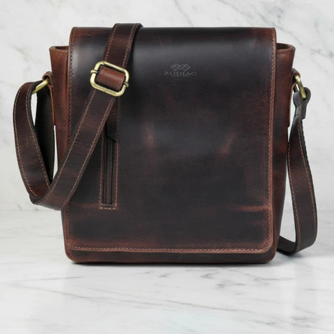 Vintage Brown Unisex Crossbody Messenger Bag