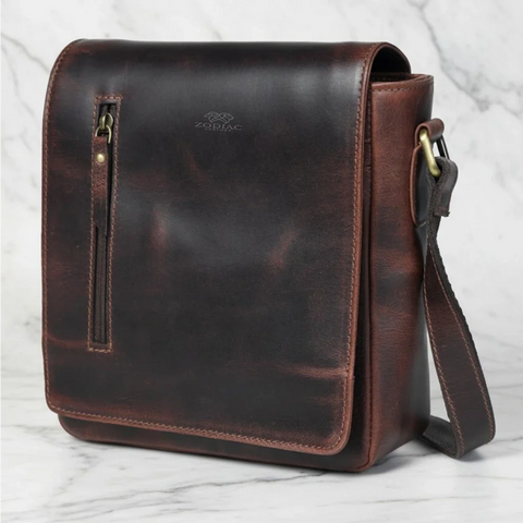 Vintage Brown Unisex Crossbody Messenger Bag