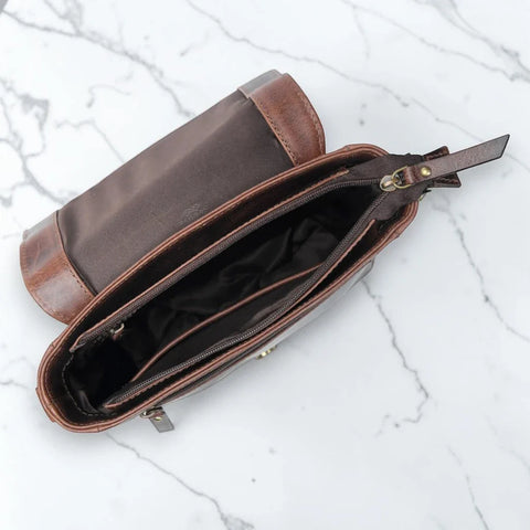 Vintage Brown Unisex Crossbody Messenger Bag