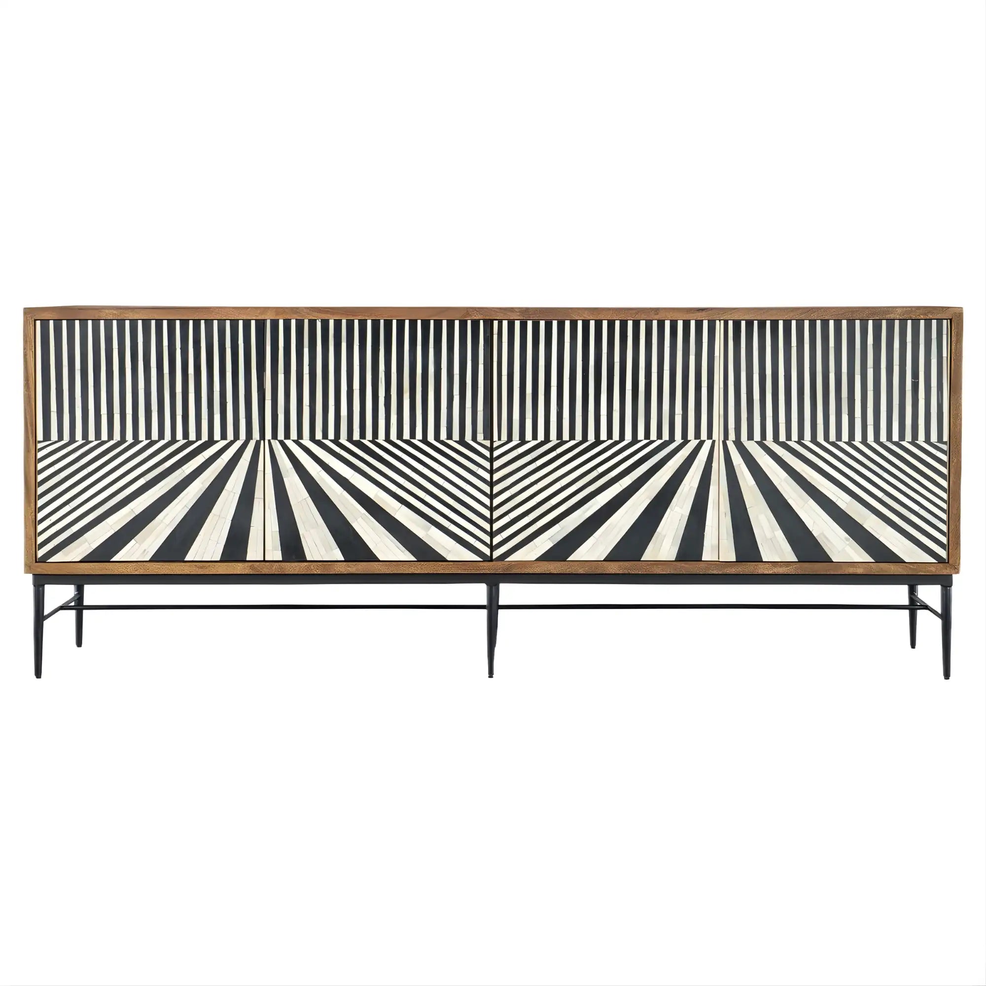 Furniture piece with geometric pattern on a white background