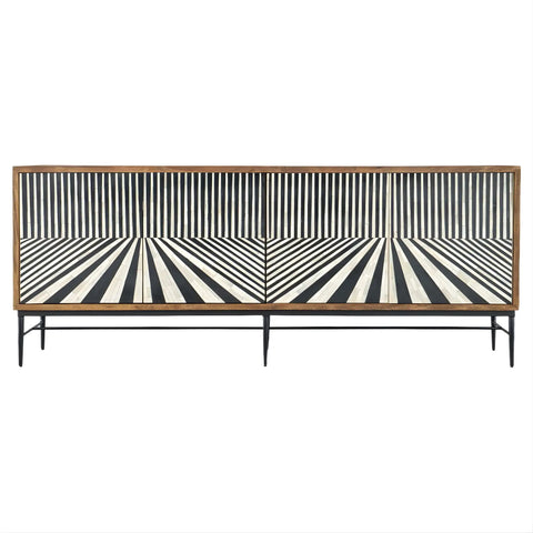 Furniture piece with geometric pattern on a white background