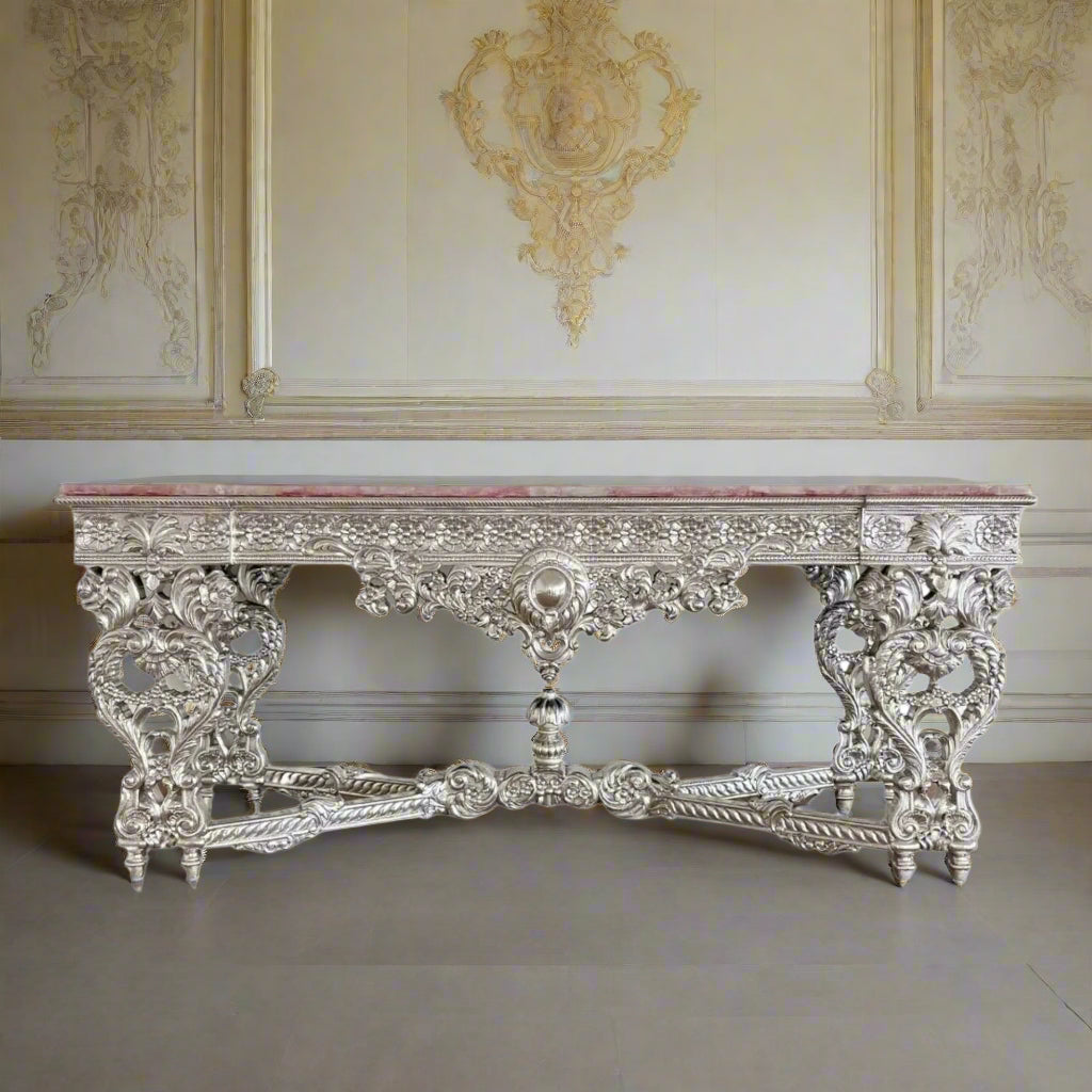 Wanda Console with Rose Pink Quartz Top 1