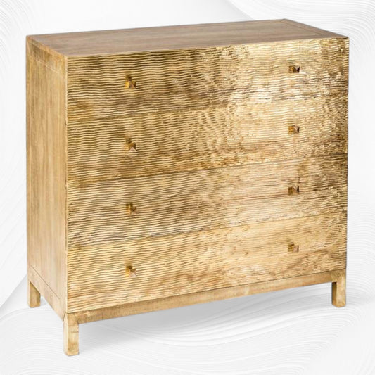 Wave Brass Chest Of 4 Drawers 2