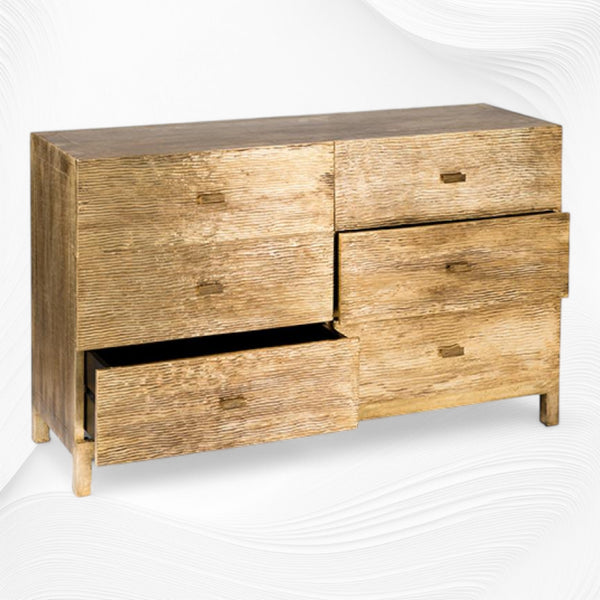 Wave Design Brass Sideboard 6 Drawers 3