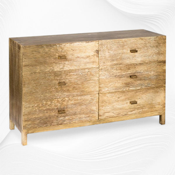 Wave Design Brass Sideboard 6 Drawers 2