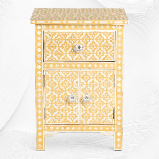 Yellow Arctic Bone Inlay Bedside