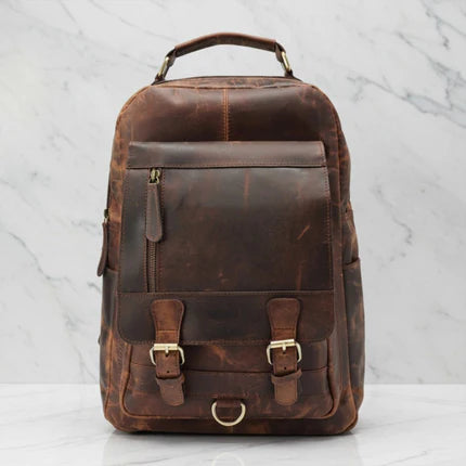 Agrippa Full Grain Leather Backpack Unisex