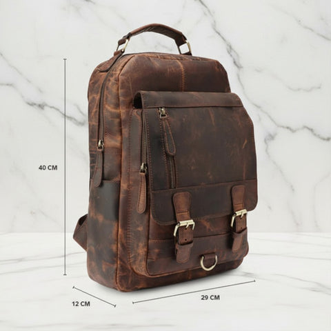Agrippa Full Grain Leather Backpack Unisex