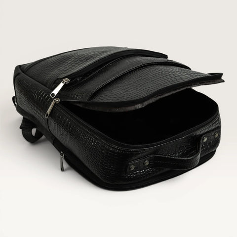 Amor Genuine Leather Croc Backpack