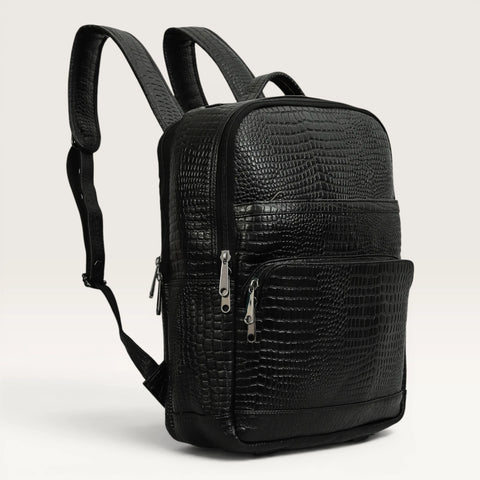 Amor Genuine Leather Croc Backpack