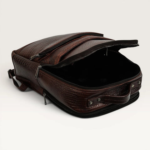 Amor Genuine Leather Croc Backpack