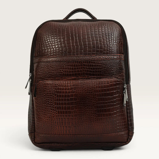 Amor Genuine Leather Croc Backpack
