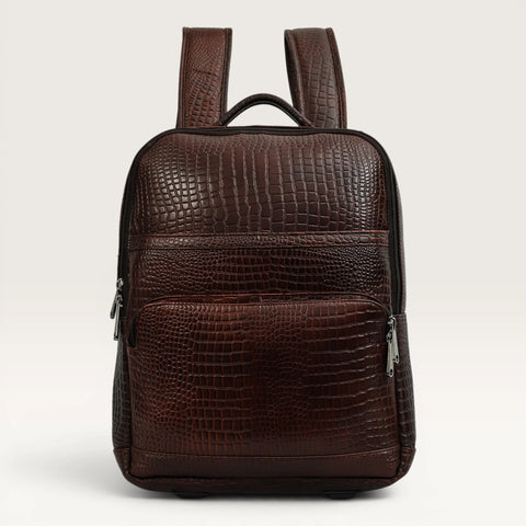 Amor Genuine Leather Croc Backpack