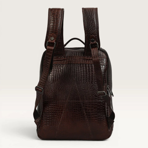 Amor Genuine Leather Croc Backpack