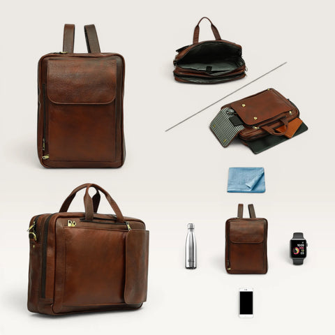 Asahi Genuine Leather 2 in 1 Bag