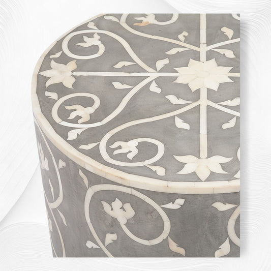 Bel Bone Inlay Stool Grey
