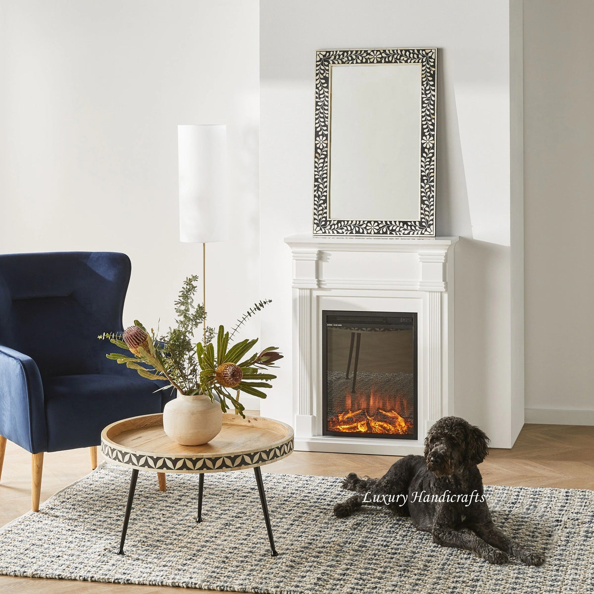 Bello Bone Inlay Coffee Table Black