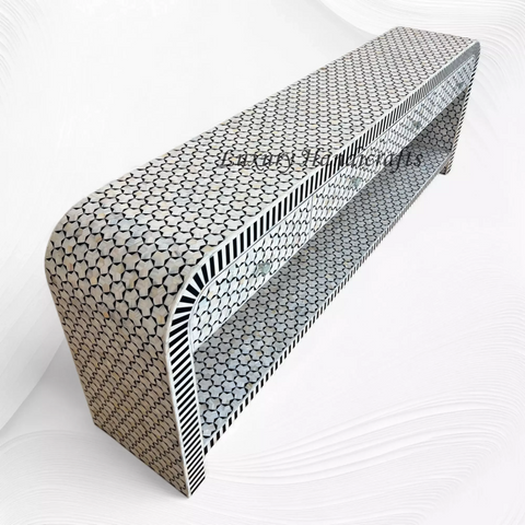 Black Targua Mother Of Pearl Inlay Console Extra Large