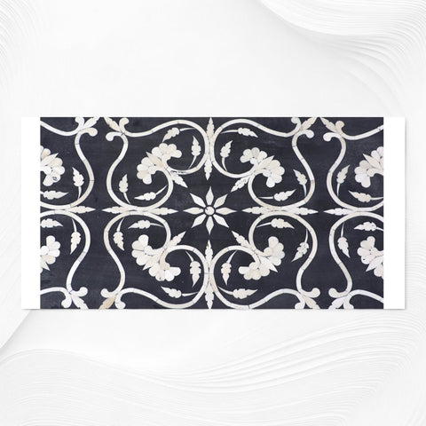Bone Inlay Flower Tray Black