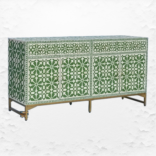 Bone Inlay Moroccan Buffet Green