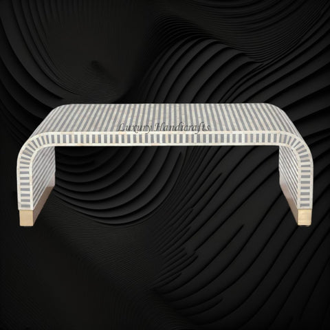 Waterfall Bone Inlay Coffee Table Grey