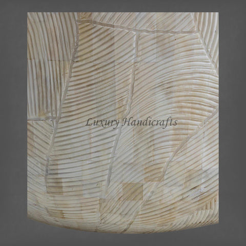 Chiseled Bone Inlay Bucket Side Table