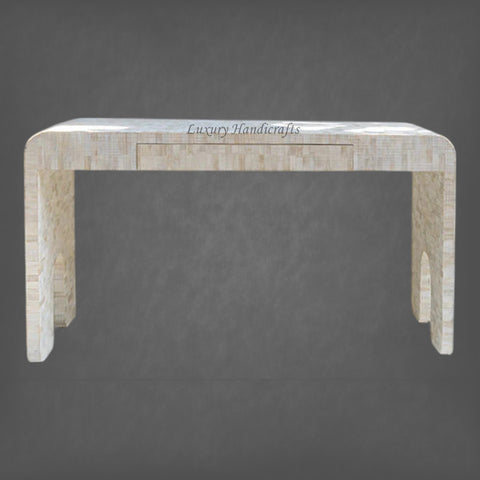 Chiseled Bone Inlay Console Table