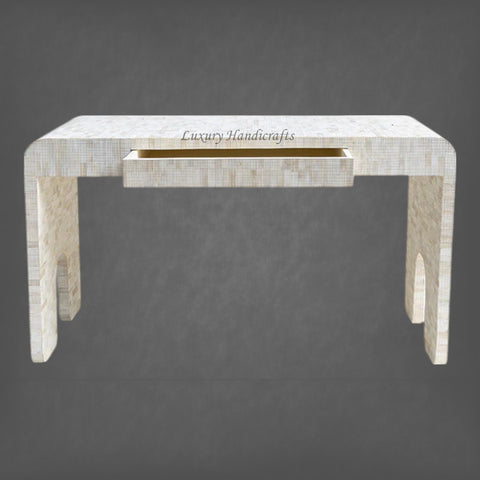Chiseled Bone Inlay Console Table