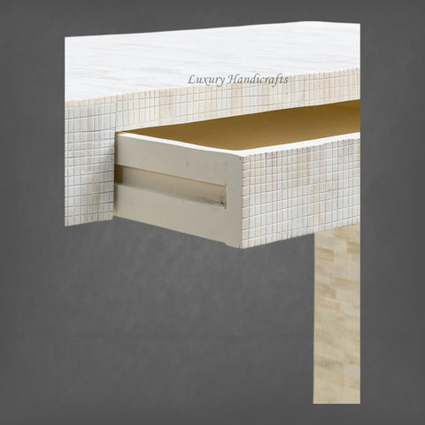 Chiseled Bone Inlay Console Table
