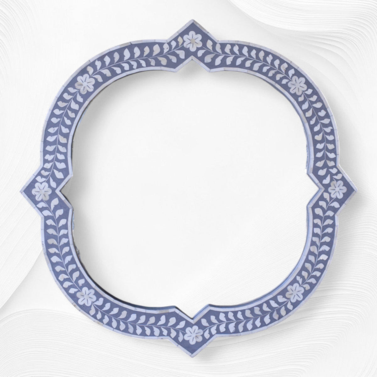 Clover Bone Inlay Mirror Blue