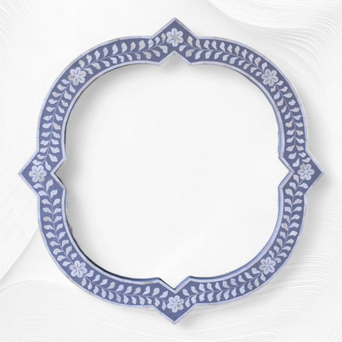 Clover Bone Inlay Mirror Blue