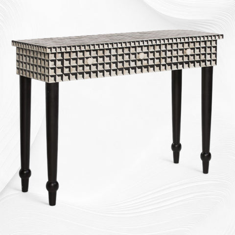 Cuboid Bone Inlay Console Table Black