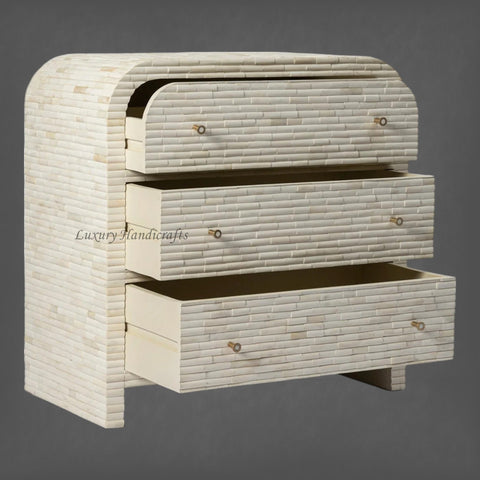 Curved Bone Inlay Waterfall Chest
