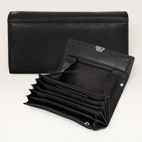 Emilia Genuine Leather Waiter Wallet with Coin Compartment