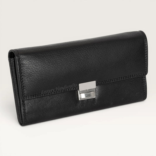 Emilia Genuine Leather Waiter Wallet with Coin Compartment