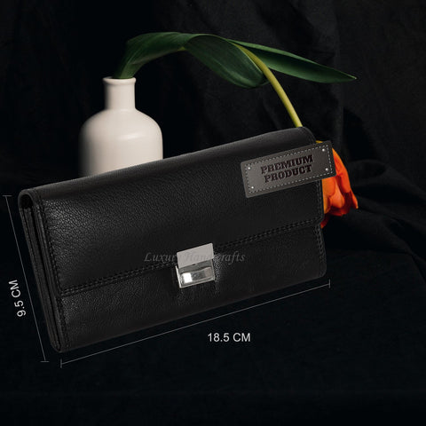 Emilia Genuine Leather Waiter Wallet with Coin Compartment